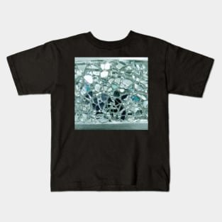 Photographic Image of Icy Blue Mirror and Glass Mosaic Kids T-Shirt